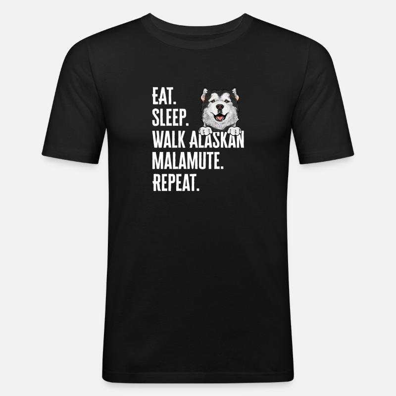 Alaskan Malamute Hund - Männer Slim Fit T-Shirt - Schwarz