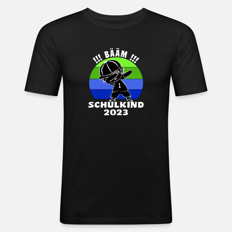 Bääm! Schulkind 2023 Einschulung Schulanfang - Männer Slim Fit T-Shirt - Schwarz