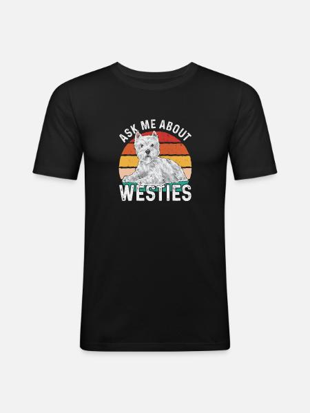 West Highland White Terrier Westie - Men's Slim Fit T-Shirt - black