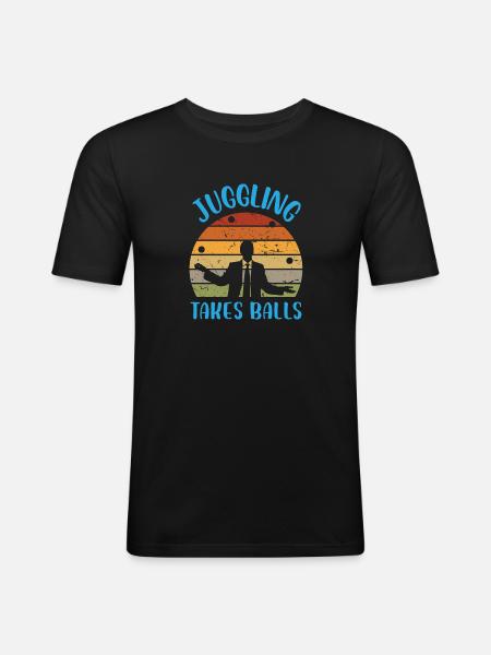 Juggling Takes Balls - Men's Slim Fit T-Shirt - black