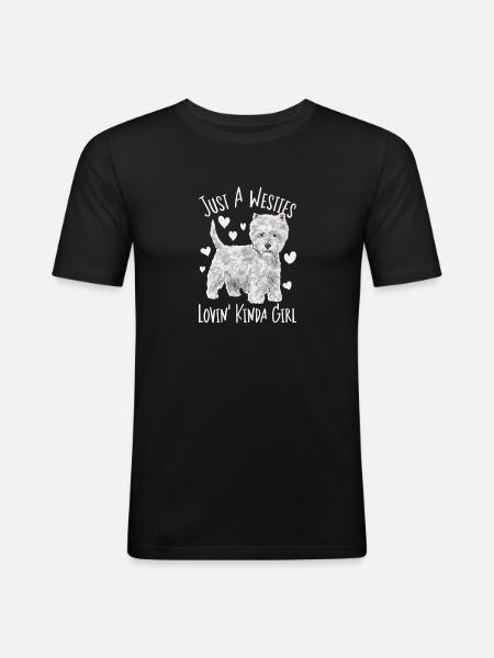 West Highland White Terrier Westie - Men's Slim Fit T-Shirt - black