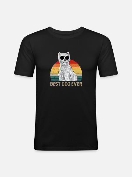 West Highland White Terrier Westie - Men's Slim Fit T-Shirt - black