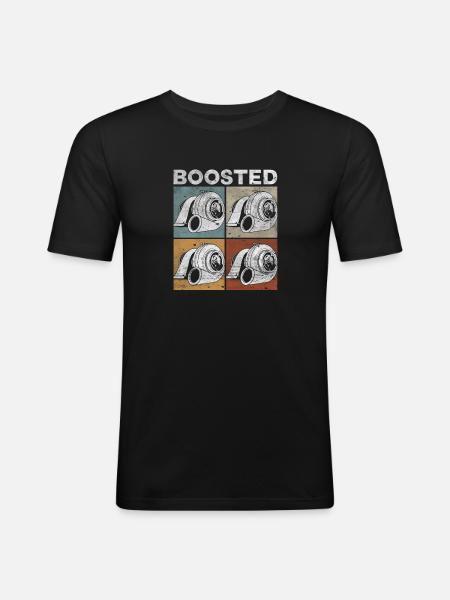Turbocharger Boosted - Turbo & Tuning - Men's Slim Fit T-Shirt - black
