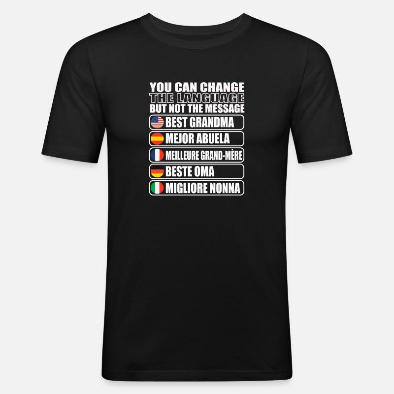 Oma Großmutter Geschenkidee - Männer Slim Fit T-Shirt - Schwarz