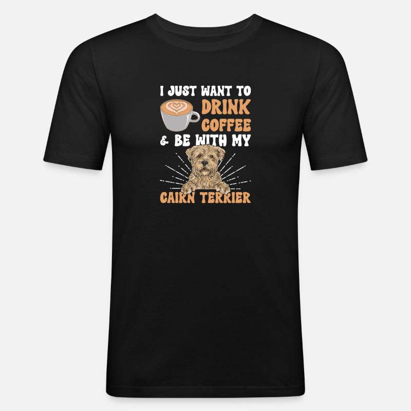 Cairn Terrier Hund - Männer Slim Fit T-Shirt - Schwarz