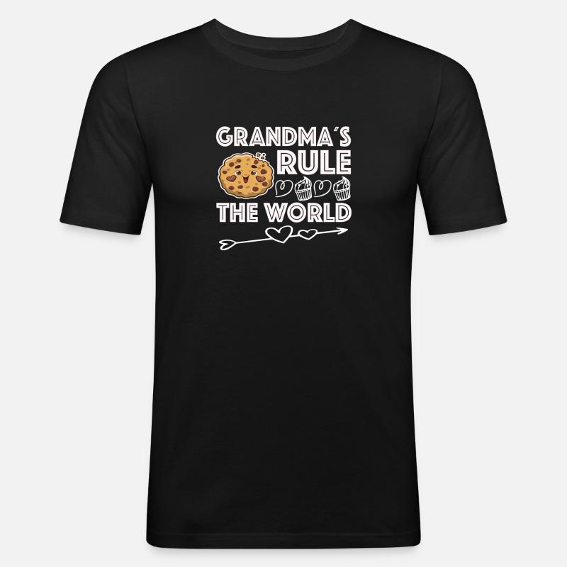 Oma Omi Großmutter Geschenkidee - Männer Slim Fit T-Shirt - Schwarz
