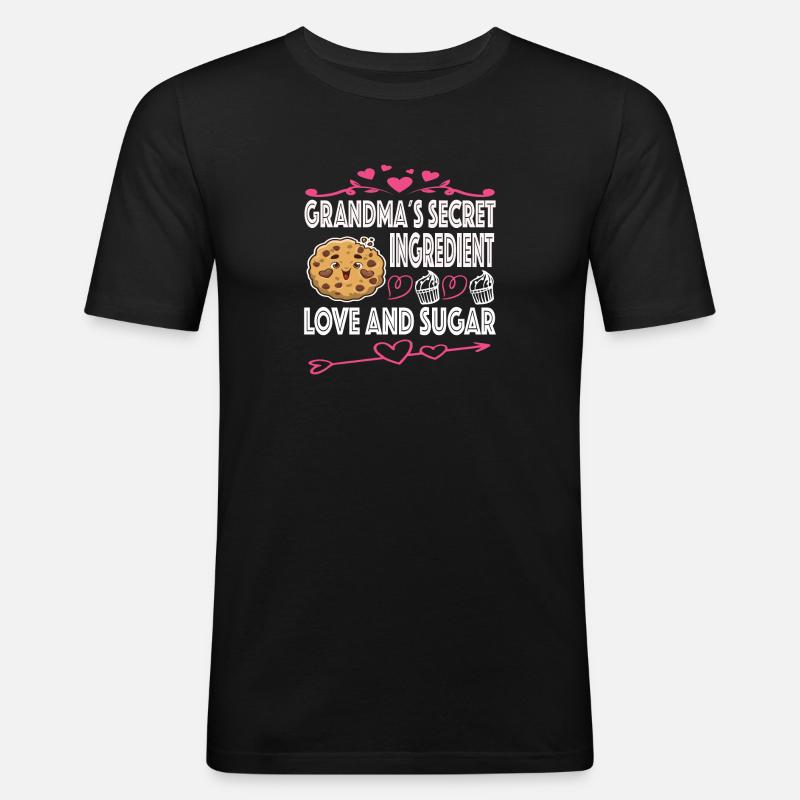 Oma Omi Großmutter Geschenkidee - Männer Slim Fit T-Shirt - Schwarz