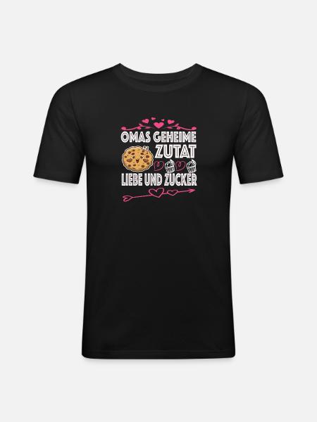 Oma Omi Großmutter Geschenkidee - Männer Slim Fit T-Shirt - Schwarz
