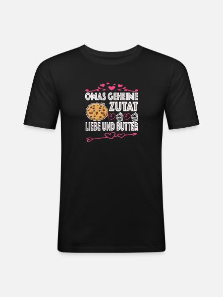 Oma Omi Großmutter Geschenkidee - Männer Slim Fit T-Shirt - Schwarz