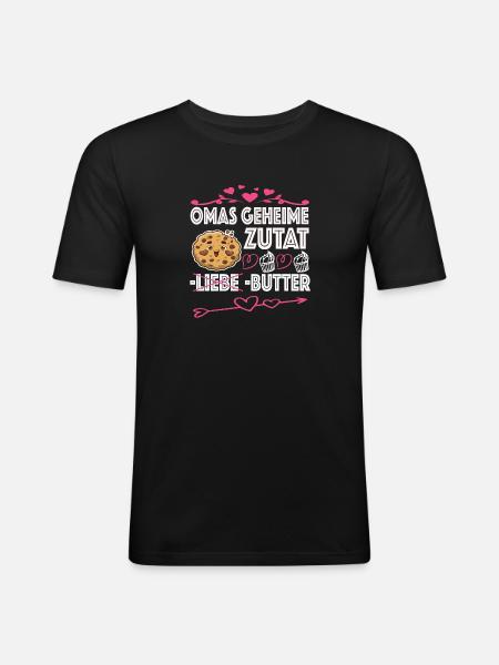 Oma Omi Großmutter Geschenkidee - Männer Slim Fit T-Shirt - Schwarz
