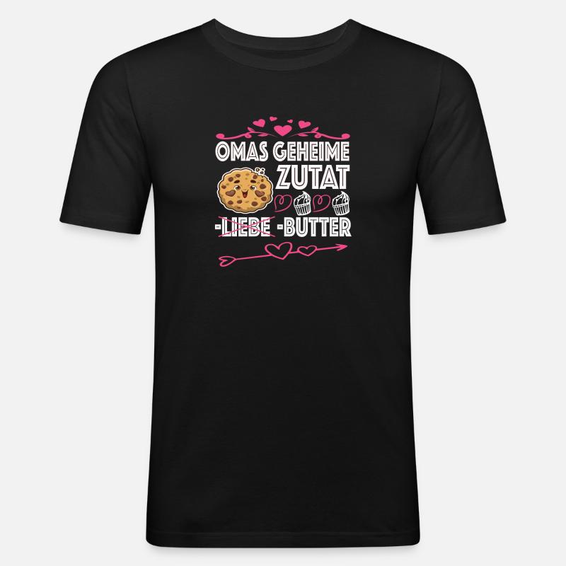 Oma Omi Großmutter Geschenkidee - Männer Slim Fit T-Shirt - Schwarz