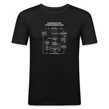 Fahrdienstleiter Eisenbahner Problemlösung lustig - Männer Slim Fit T-Shirt - Schwarz - Vorne - Nik (191cm)