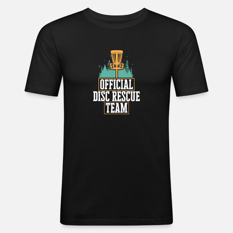 Discgolf Disc Golf Frisbee - Männer Slim Fit T-Shirt - Schwarz