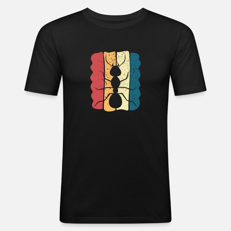 Entomologiste collectionneur d’insectes fourmis - T-shirt près du corps Homme - noir