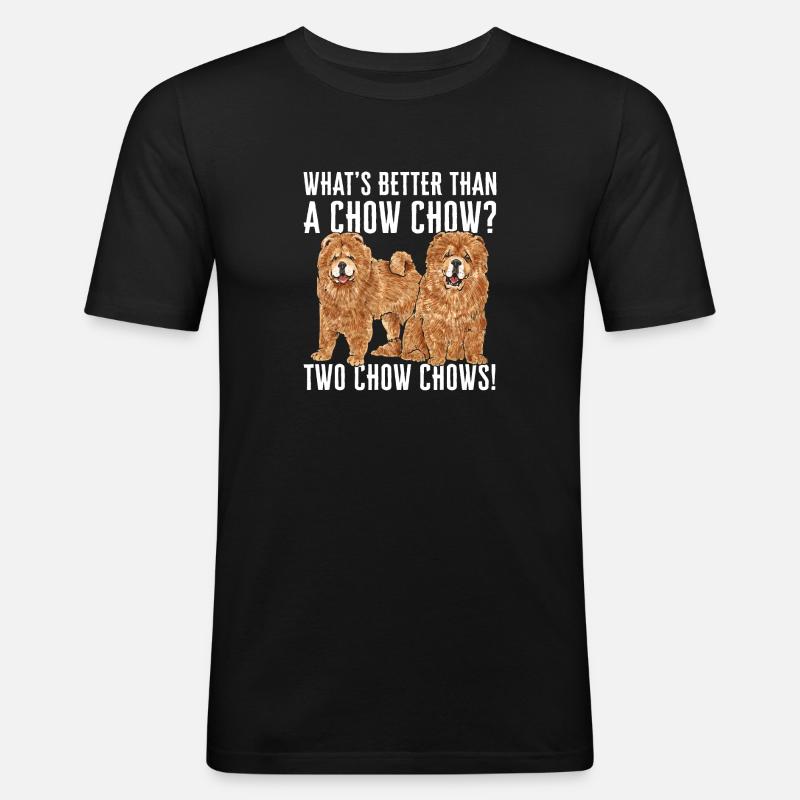 Chow Chow Hund - Männer Slim Fit T-Shirt - Schwarz