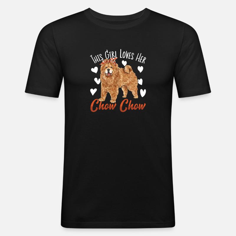 Chow Chow Hund - Männer Slim Fit T-Shirt - Schwarz