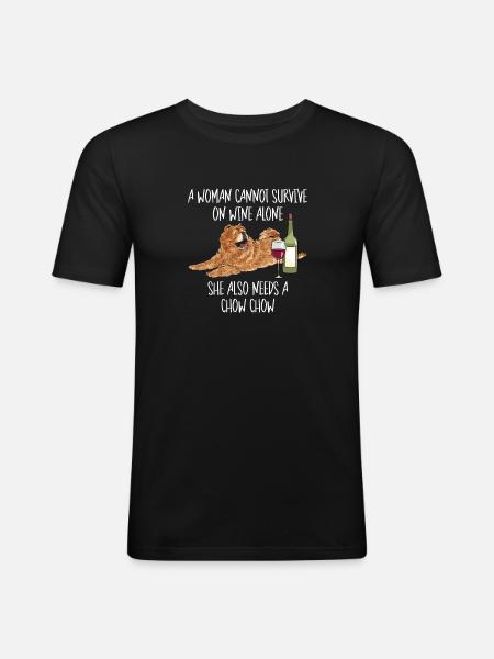 Chow Chow Dog - Men's Slim Fit T-Shirt - black