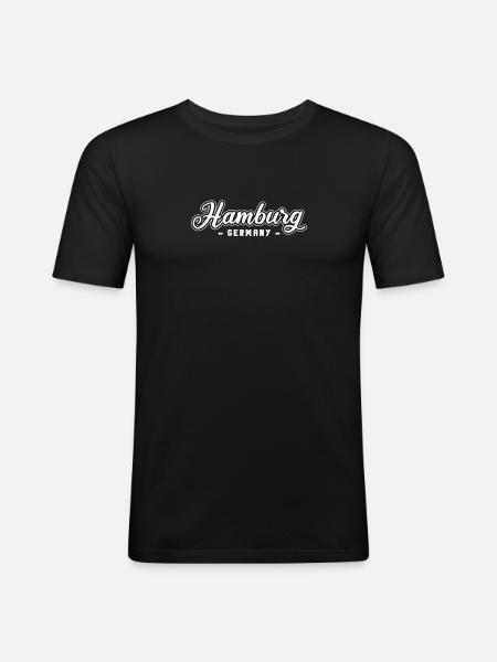 Hamburgerin Hamburger Hamburg - Men's Slim Fit T-Shirt - black