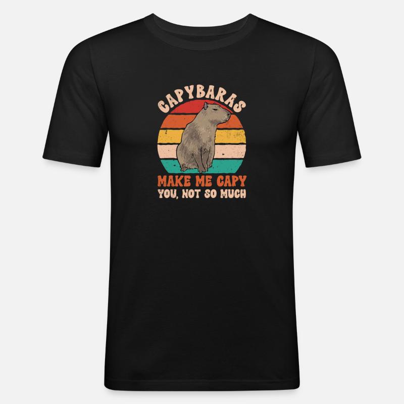 Capybara Nagetier - Männer Slim Fit T-Shirt - Schwarz