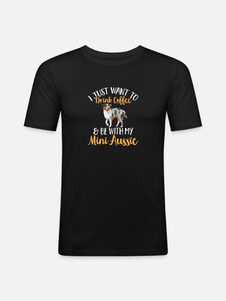 Miniature Australian Shepherd - Men's Slim Fit T-Shirt - black