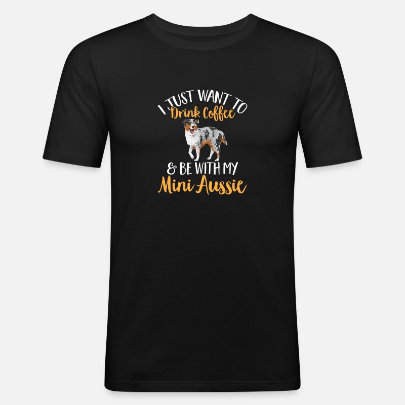Miniature Australian Shepherd - Men's Slim Fit T-Shirt - black