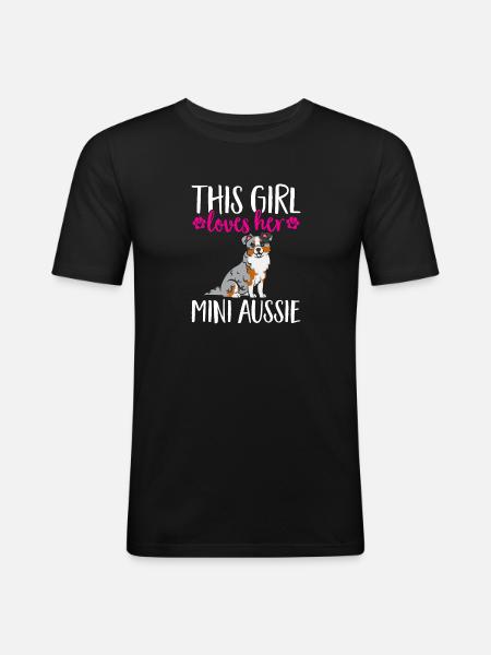 Miniature Australian Shepherd - Men's Slim Fit T-Shirt - black