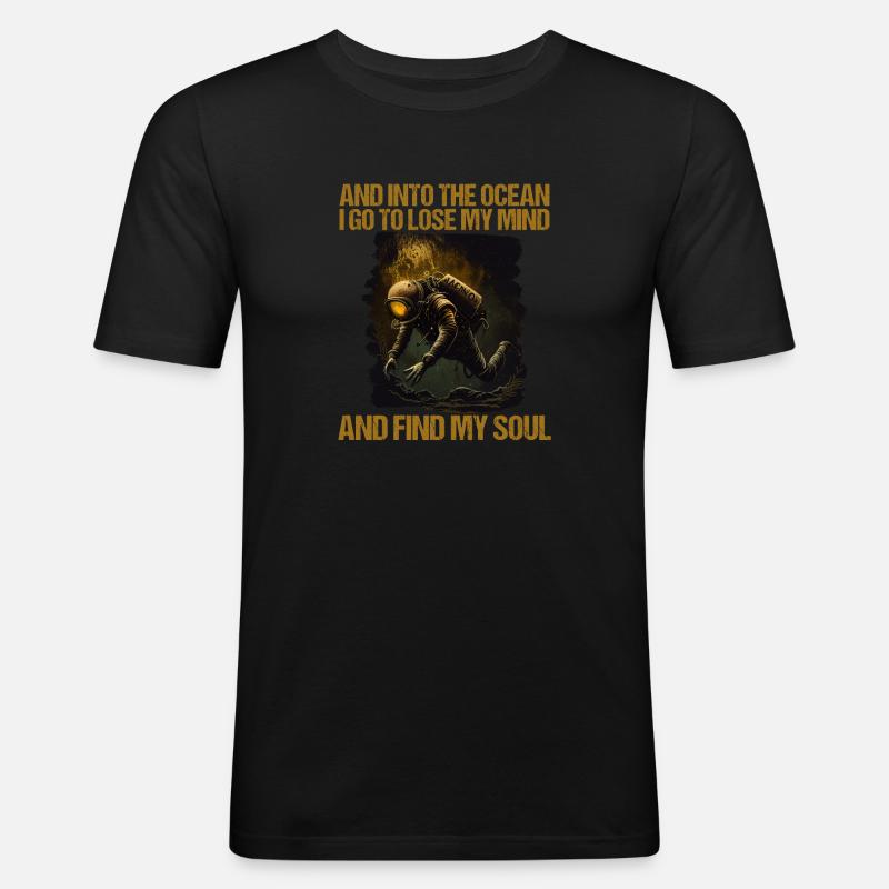 Diving Diver Diver - Men's Slim Fit T-Shirt - black