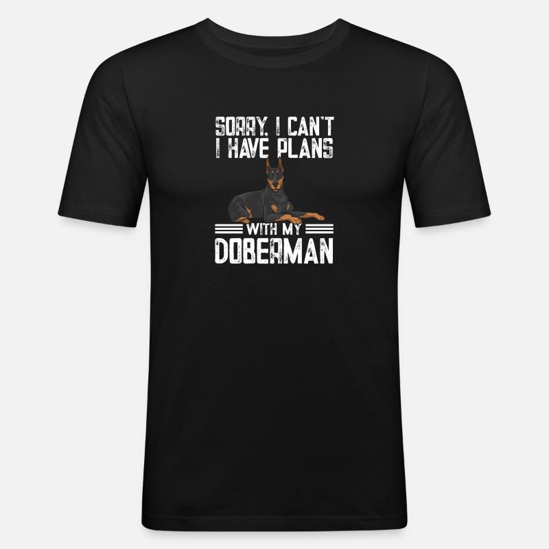 Dobermann Pinscher Hund Dobie - Männer Slim Fit T-Shirt - Schwarz
