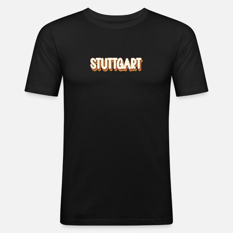 Stuttgartererin Stuttgarterer Stuttgarter - Männer Slim Fit T-Shirt - Schwarz