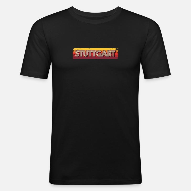 Stuttgartererin Stuttgarterer Stuttgarter - Männer Slim Fit T-Shirt - Schwarz