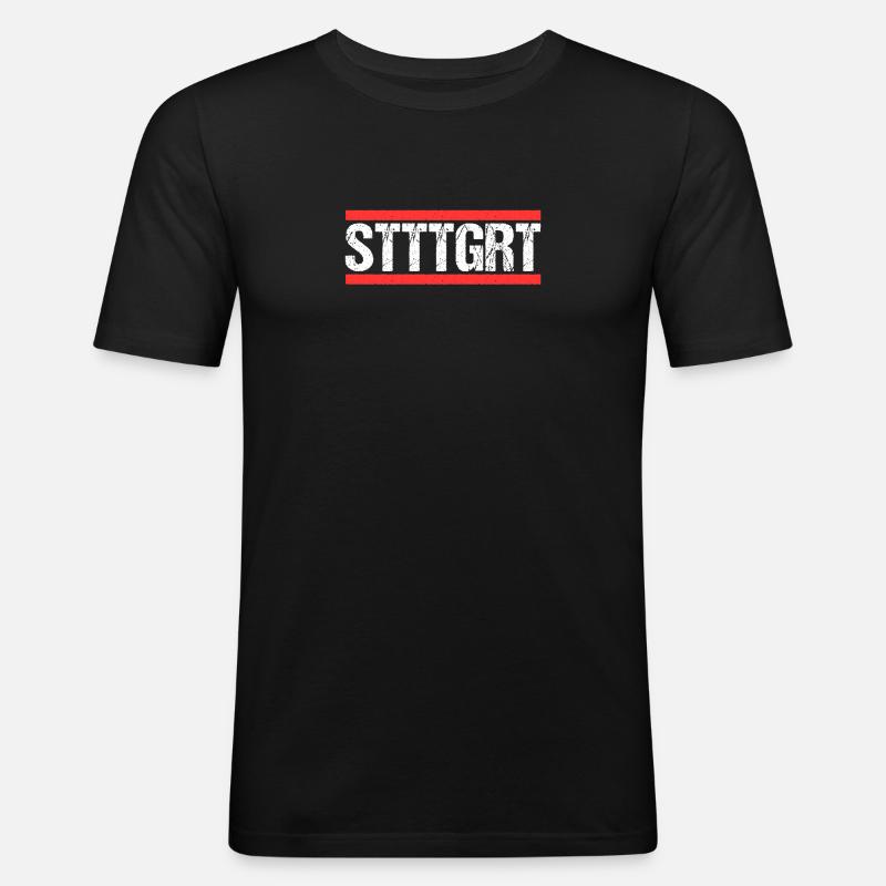 Stuttgartererin Stuttgarterer Stuttgarter - Männer Slim Fit T-Shirt - Schwarz