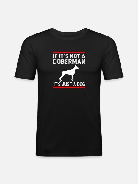Doberman Pinscher Dog Dobie - Men's Slim Fit T-Shirt - black