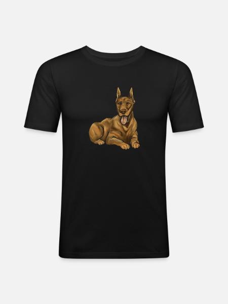 Doberman Pinscher Dog Dobie - Men's Slim Fit T-Shirt - black