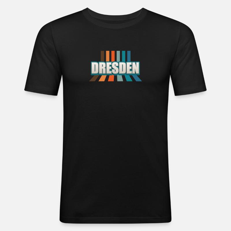 Dresdnerin Dresdner Dresden - Männer Slim Fit T-Shirt - Schwarz