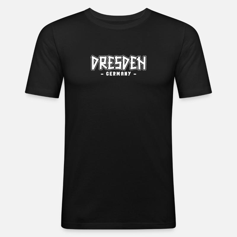Dresdnerin Dresdner Dresde - T-shirt près du corps Homme - noir