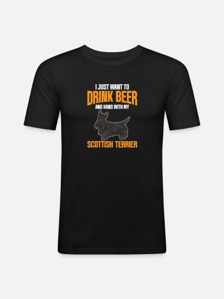 Scottish Terrier Scottie Dog - Men's Slim Fit T-Shirt - black