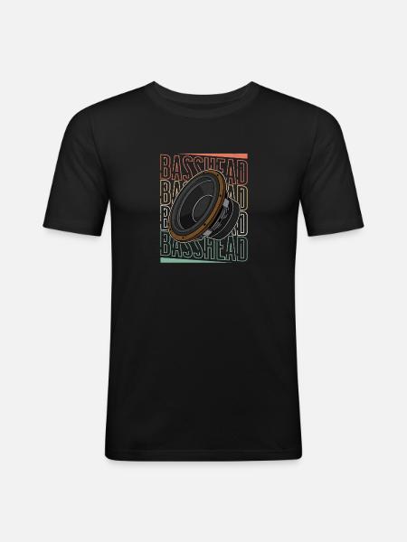 Tontechniker Subwoofer Analog Sound Spruch - Männer Slim Fit T-Shirt - Schwarz