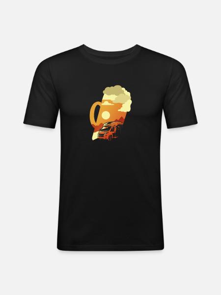 Camping camper caravan funny camping - Men's Slim Fit T-Shirt - black