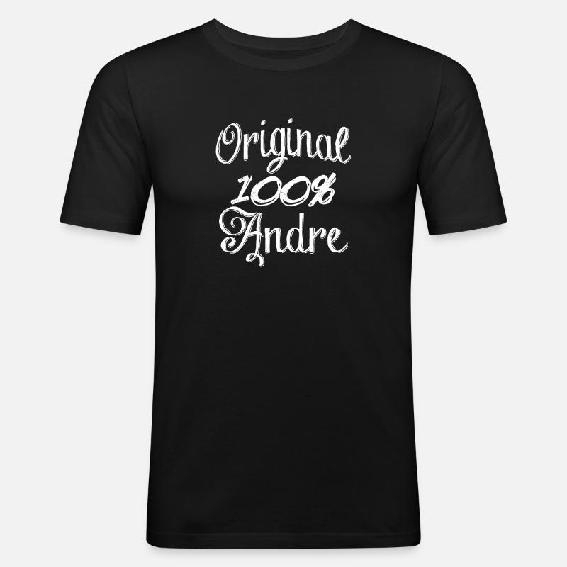 Original 100% Andre - Männer Slim Fit T-Shirt - Schwarz