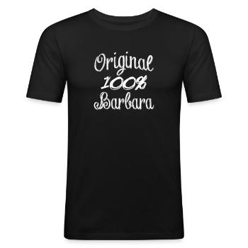 Original 100% Barbara - T-shirt près du corps Homme - noir - Devant - Nik (191cm)