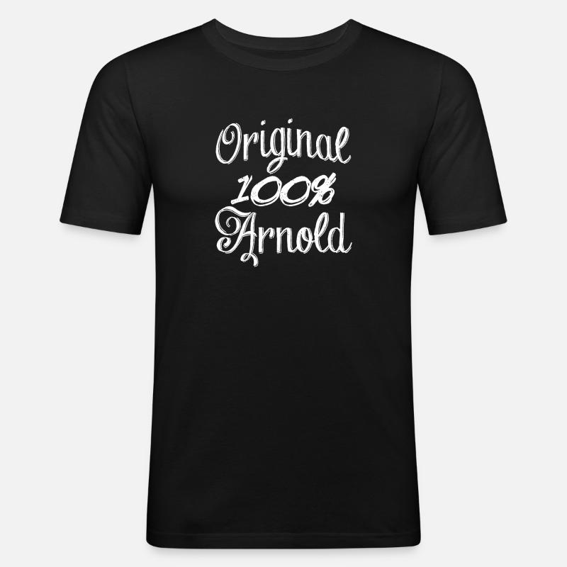 Original 100% Arnold - Männer Slim Fit T-Shirt - Schwarz