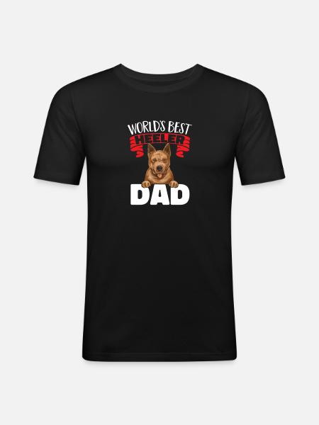 Bouvier australien Red Blue Heeler - T-shirt près du corps Homme - noir