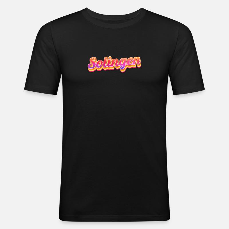Solingerin Solinger Solingen - Männer Slim Fit T-Shirt - Schwarz