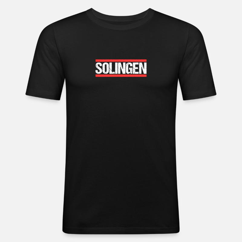Solingerin Solinger Solingen - Männer Slim Fit T-Shirt - Schwarz