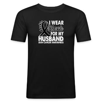 Wear black for the month of consciousness - Men's Slim Fit T-Shirt - black - Front - Nik (191cm)