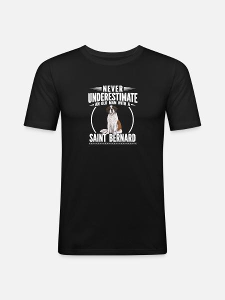 Saint-Bernard Chien Saint-Bernard - T-shirt près du corps Homme - noir
