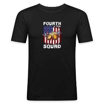 4th of July Squad Day Drinking Crew US Flag - T-shirt près du corps Homme - noir - Devant - Nik (191cm)