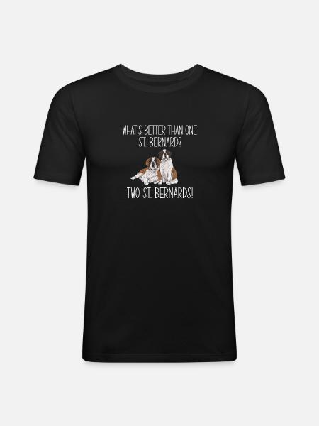 Saint-Bernard Chien Saint-Bernard - T-shirt près du corps Homme - noir
