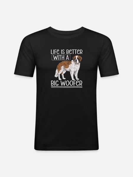 Saint-Bernard Chien Saint-Bernard - T-shirt près du corps Homme - noir