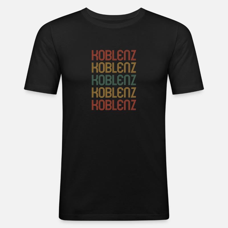 Koblenzerin Koblenzer Koblenz - Männer Slim Fit T-Shirt - Schwarz